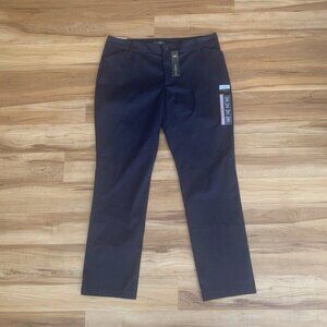 Lee Pants Relaxed Fit Straight Leg Womens 18 Long Blue Mid Rise Wrinkle Free